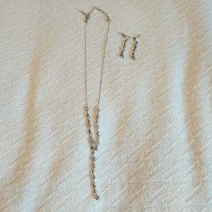 Silver "Y" Necklace and Earring set